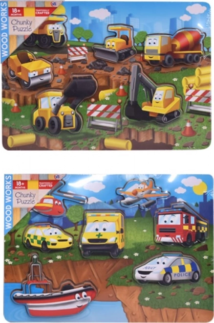 Holzpuzzle Verkehrsfahrzeuge