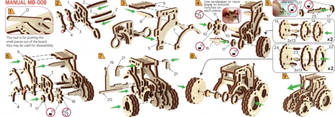 Wooden City 3D-puzzel Superfast Traktor