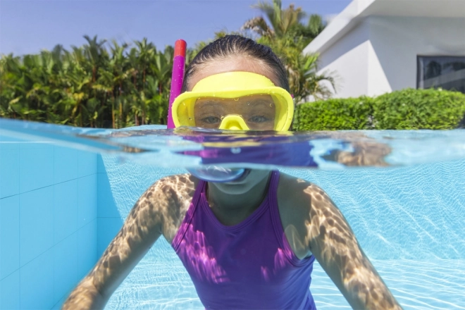 Kinder snorkelmasker met gele en roze buis Bestway