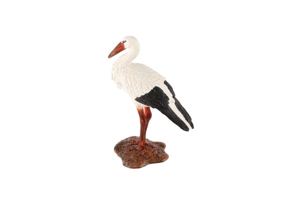 witte ooievaar speelgoed van plastic 9cm in zakje