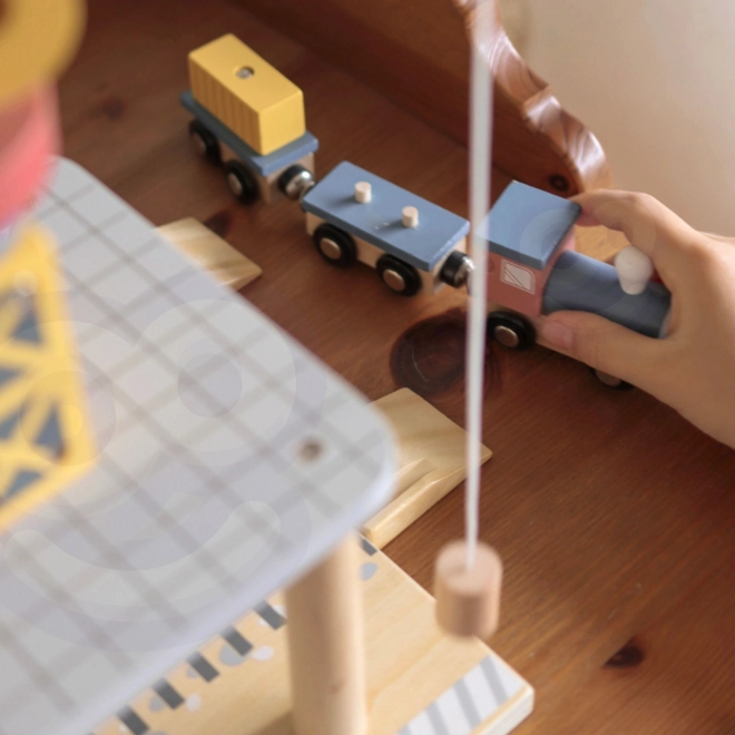 Tooky Toy Wooden Port Crane Set