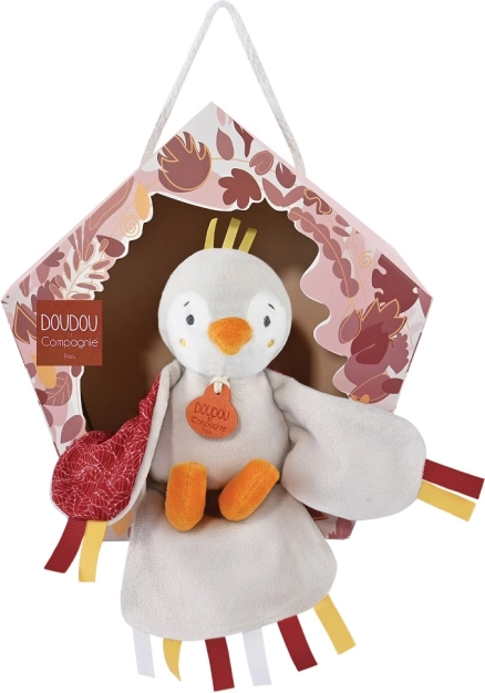 Doudou gift set – musical plush bird 23 cm – Red