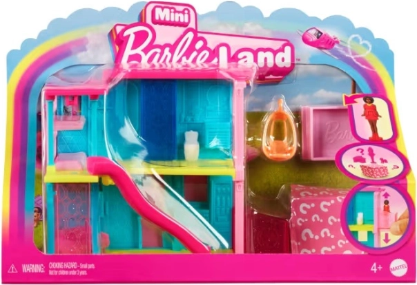 Mini Barbie Land dollhouse with doll and pet