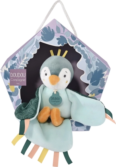 Doudou gift set - musical plush bird green