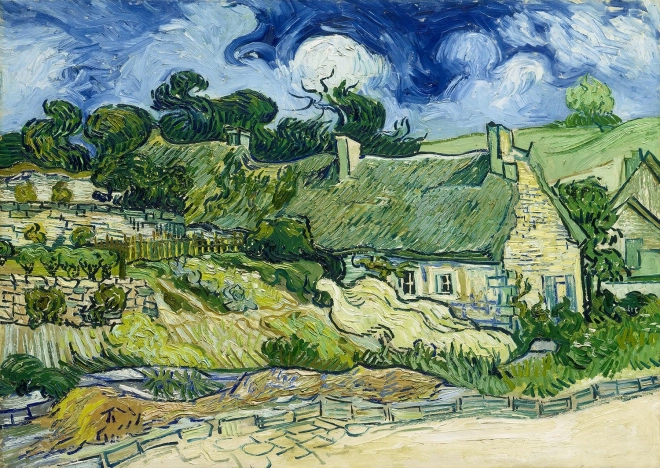 Geniet van puzzel Vincent van Gogh: Rietgedekte huisjes in Cordeville 1000 stukjes