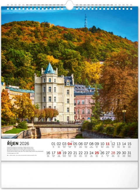 Wall Calendar Czech Republic 2026