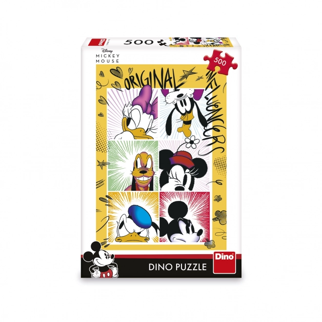 Puzzel Mickey's team 47x33cm 500 stukken in doos 33,5x23x3,5cm