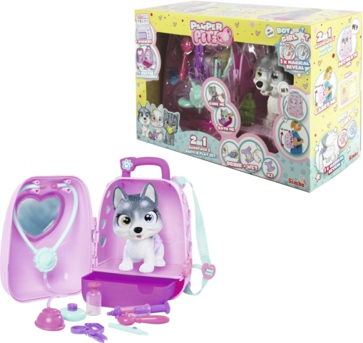 Interactieve PAMPER PETZ husky-puppy met bad en accessoires