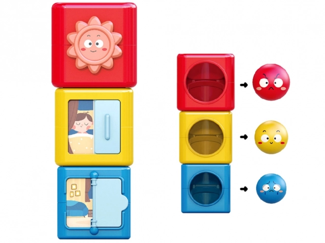 Bunte Bauklötze und Sortierturm für Kinder