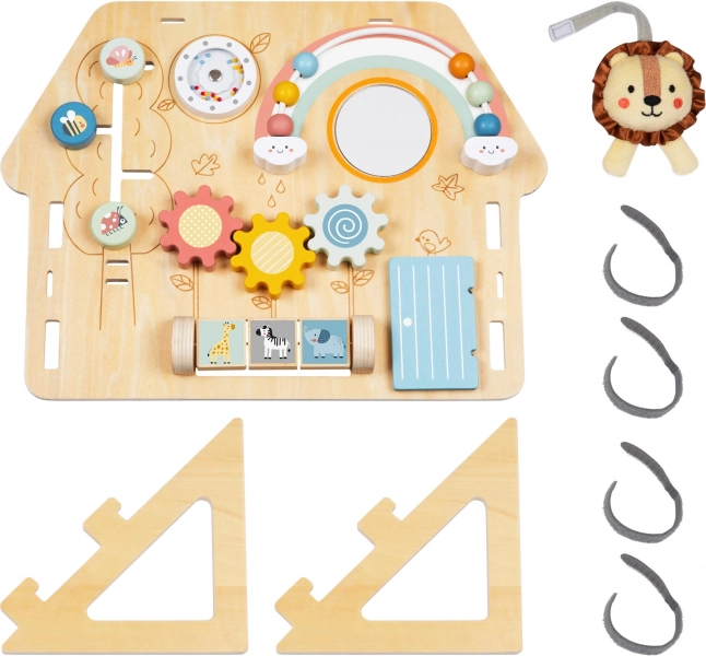 Tooky Toy Grote Houten Manipulatiebord Huisje - Activiteitencentrum