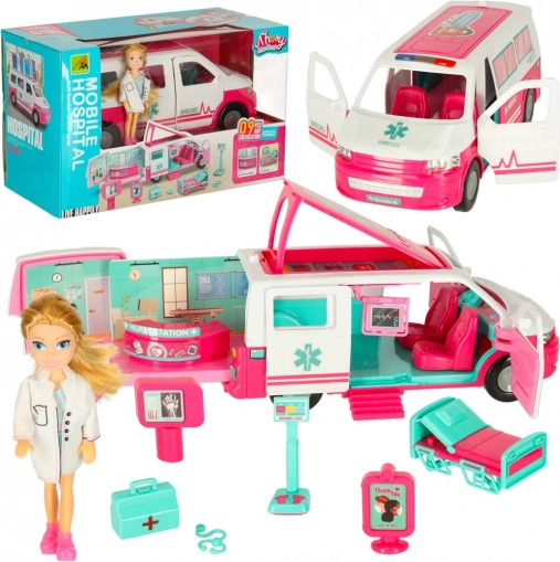 Mobiele polikliniek met pop en accessoires