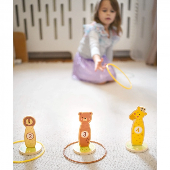 Jeu de précision en bois avec anneaux Tooky Toy