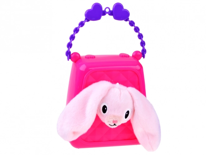 Schattige handtas met pluchen konijn