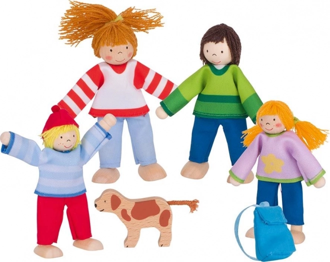 GOKI houten poppen voor het poppenhuis - Familie op vakantie