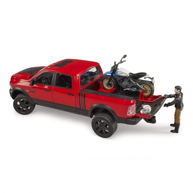 Bruder Off-road auto RAM met motorfiets