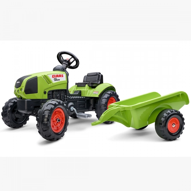 Tracteur Claas Arion 410 à pédales avec remorque vert