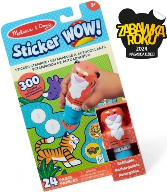 Sticker WOW! Booklet and Stamp with Stickers - Tiger