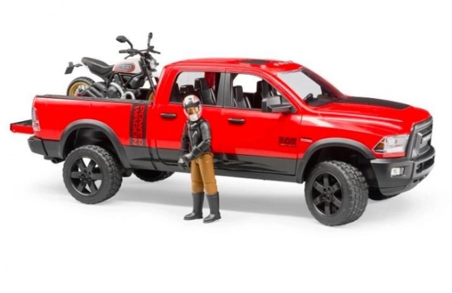 Bruder Off-road auto RAM met motorfiets