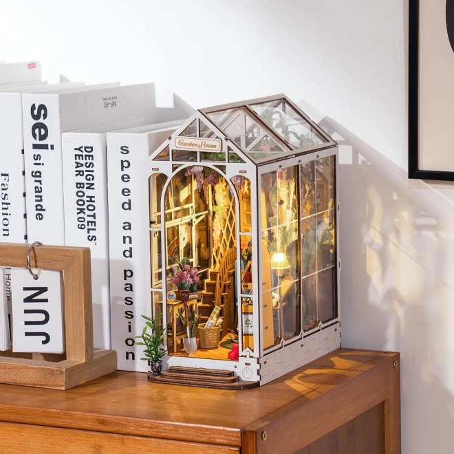RoboTime 3D puzzel Boekensteun Tuinhuisje (hout)