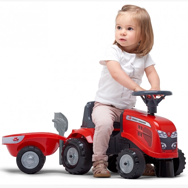Looptractor Massey Ferguson rood met stuur en kar