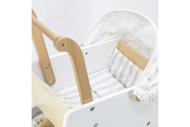 Houten diepe kinderwagen