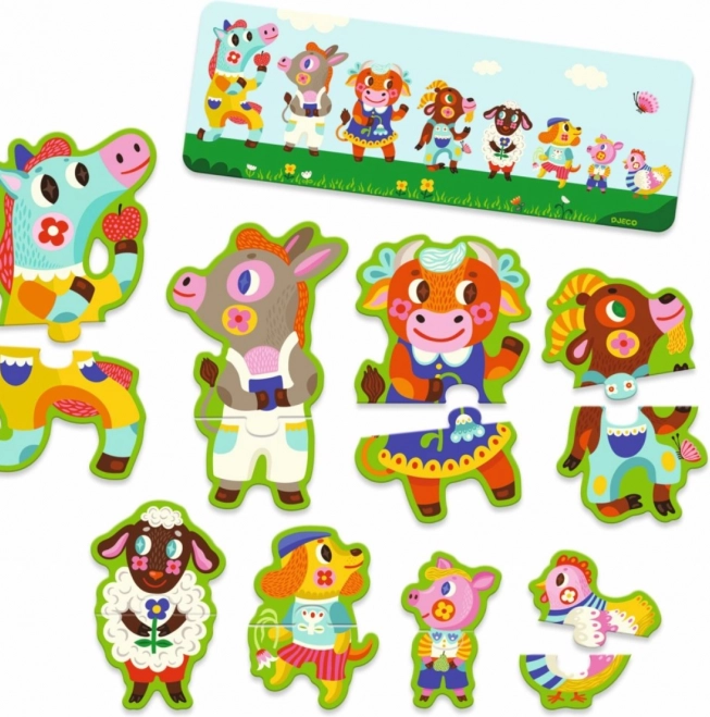 DJECO Puzzle Big and Small on the Farm