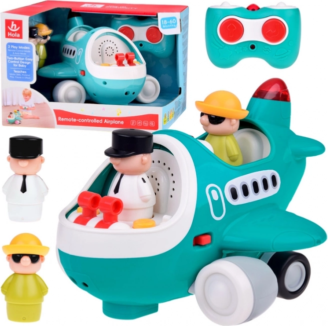 avion interactif pour enfants avec télécommande et figurines de pilote et de passager