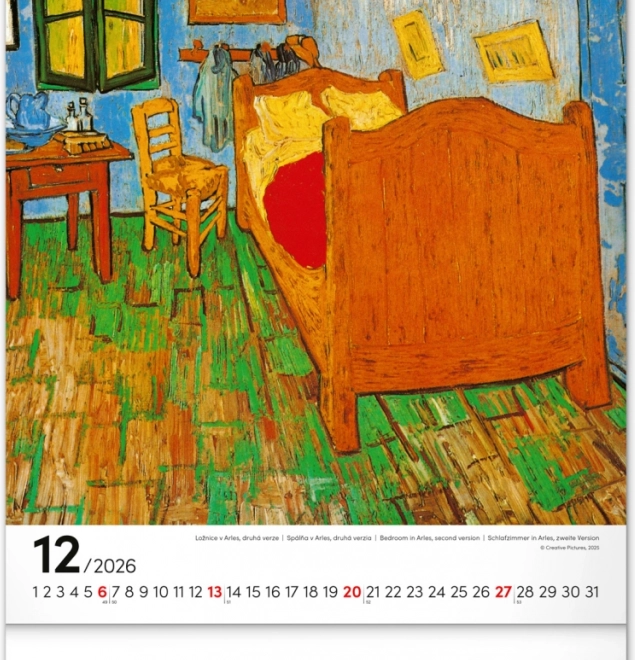 Calendrier mural Vincent van Gogh 2026