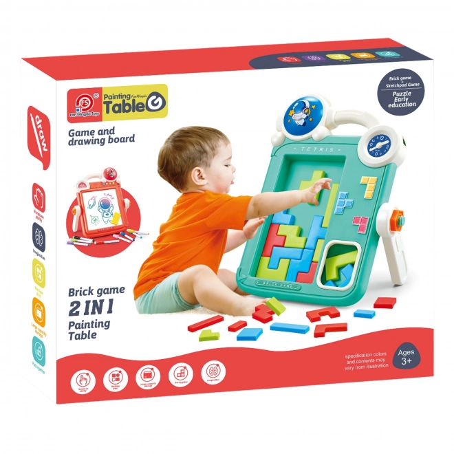 Dubbelzijdig tekentafel en Tetris spel 2in1