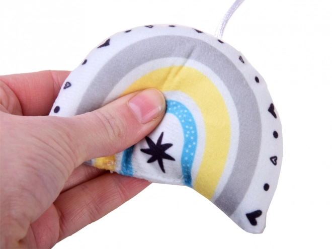 Children's mobile musical carousel with rainbow
