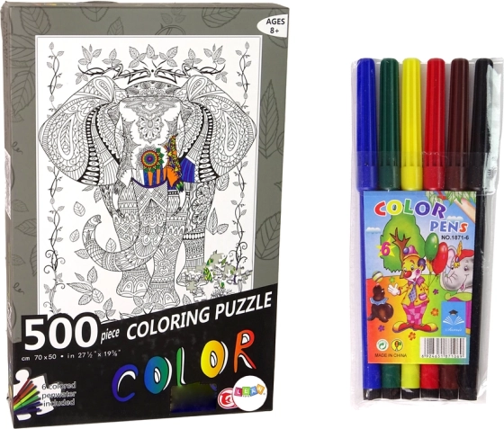 Zum Ausmalen Puzzle 500 Teile Elefant