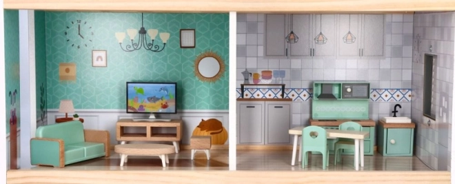 Grote houten poppenhuis