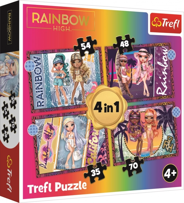 Puzzle 4in1 Modern Dolls Rainbow High