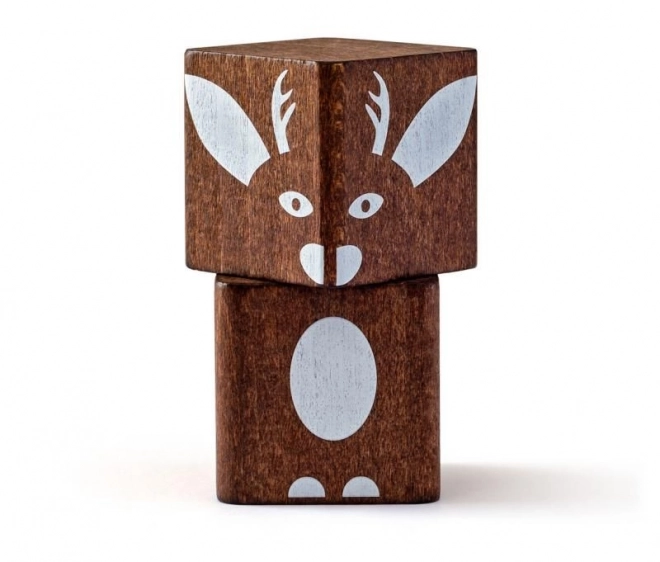 Woody gekleurde blokken met dierenprints