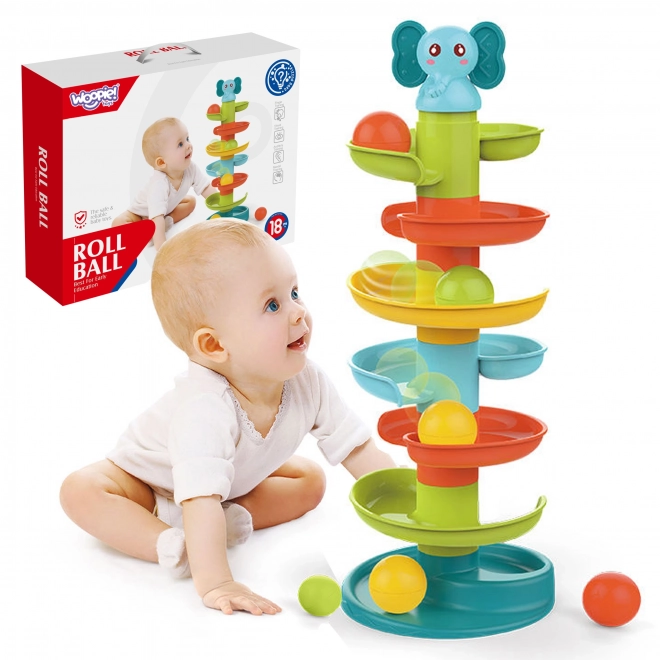 Bunte Spiral-Kugelbahn von Woopie