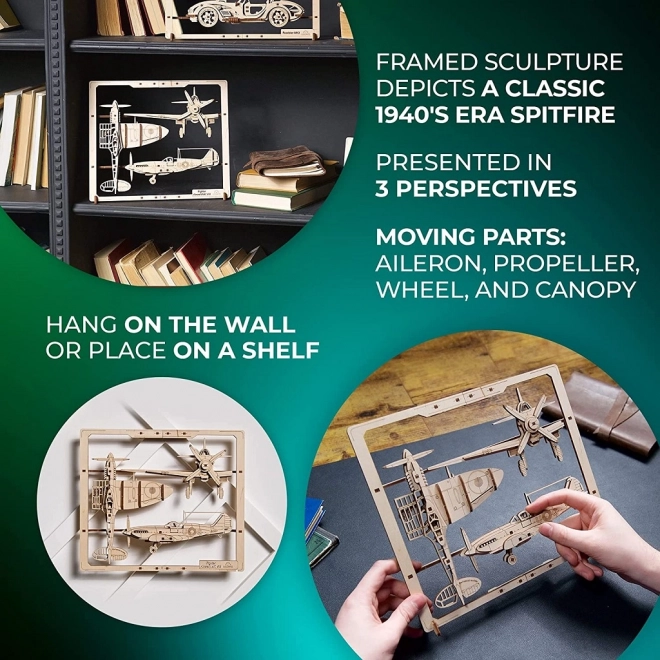 Ugears hölzernes mechanisches Puzzle Jagdflugzeug