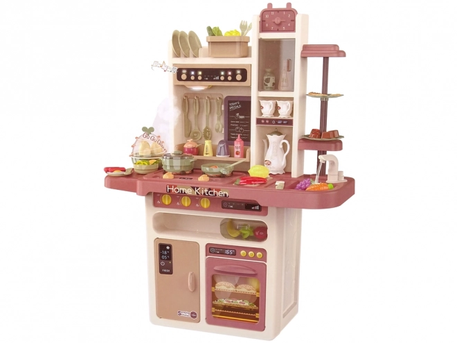 Children's kitchen with water, steam, and sounds - 65 accessories