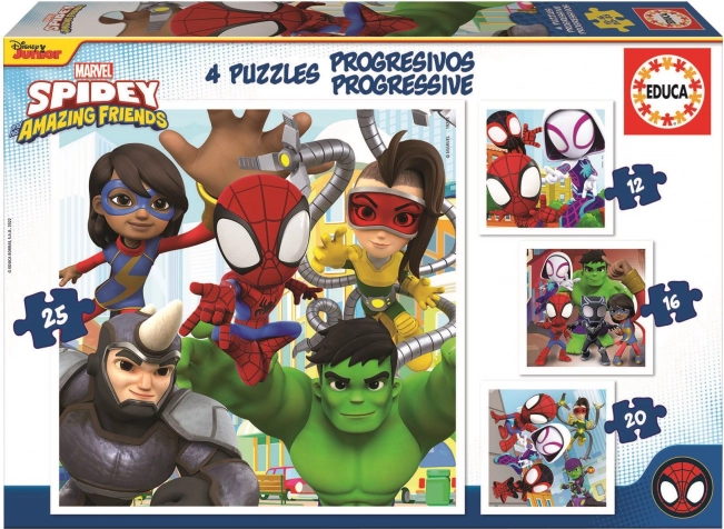 Puzzle Spidey und seine fantastischen Freunde 4-in-1