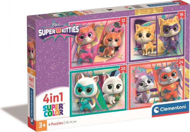 CLEMENTONI Puzzle Superčíči 4-en-1 (12+16+20+24 pièces)
