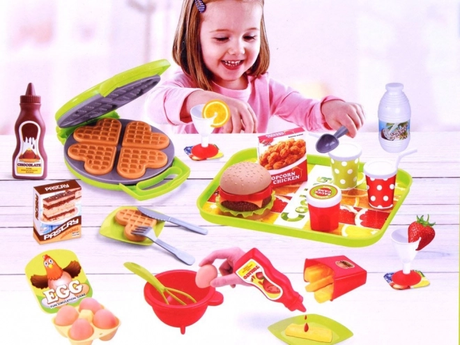 Kids Kitchen Set with Waffles and Accessories