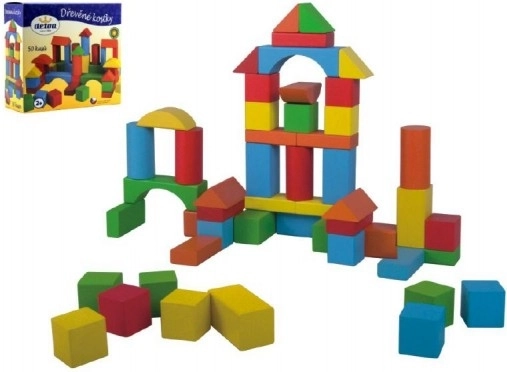 Detoa wooden building set – 50 blocks