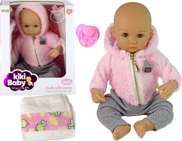Realistisches Baby mit Zubehör und Schnuller, 40 cm