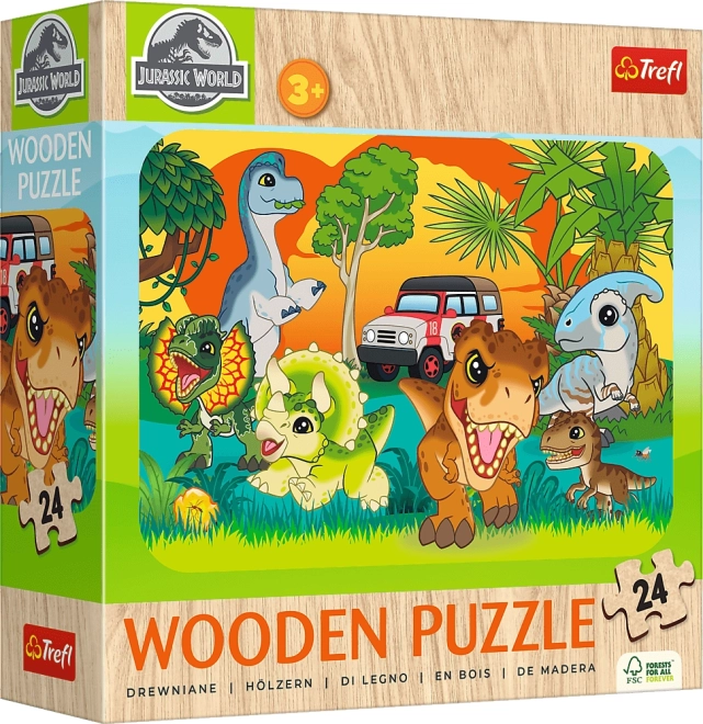 Wooden Puzzle JURASSIC WORLD – Meet the Dinosaurs, 24 pieces