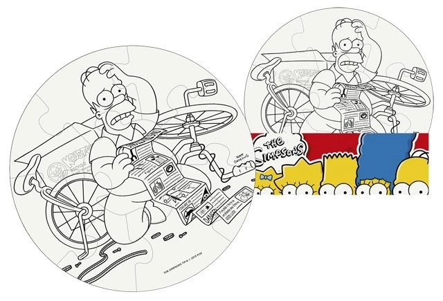 Color Your Own The Simpsons Circle Puzzle 9 Pieces