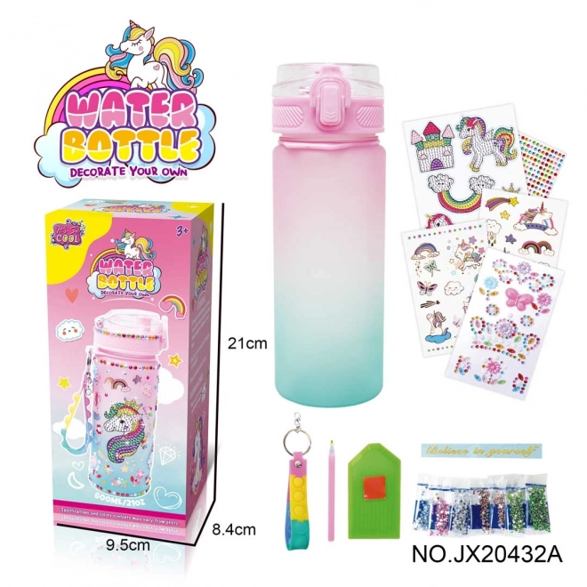 Fles met eenhoorn en accessoires