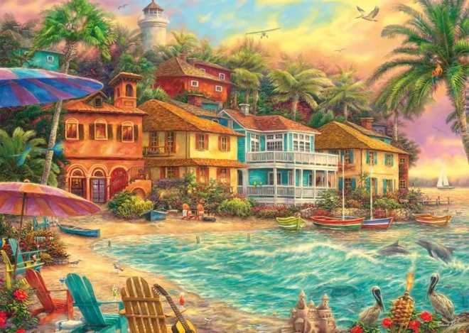 Puzzle La vie sur l’île 1000 pièces
