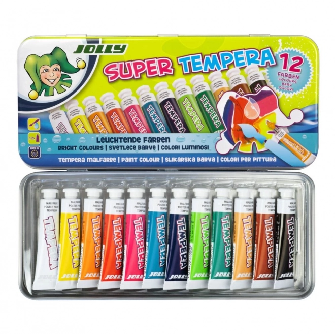 Tempera Paint Set in Metal Box