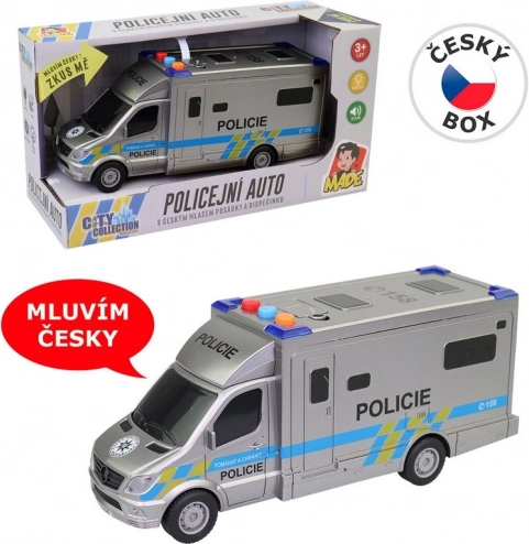 Politiewagen 19,5 cm met licht en geluid op batterijen