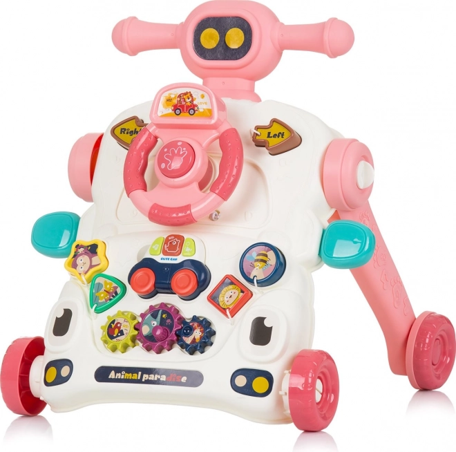 Interactieve Loopstoel 3in1 auto roze