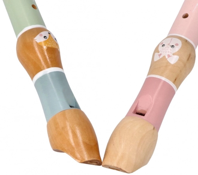Flûte en bois avec renard